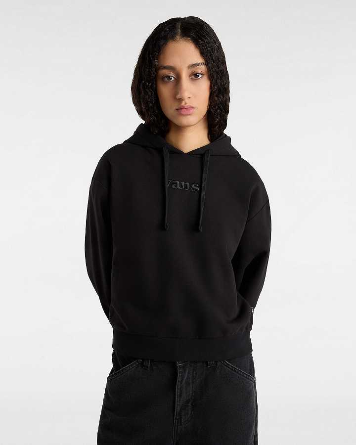 Black Vans Essential Relaxed Fit Women Hoodie | VN6281094