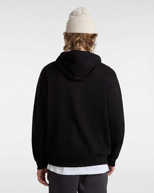 Black Vans Essential Relaxed Men Hoodie | VN1703469