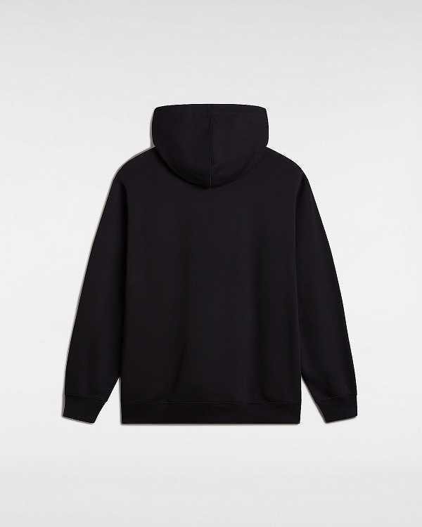 Black Vans Global Line Loose Men Hoodie | VN6087134