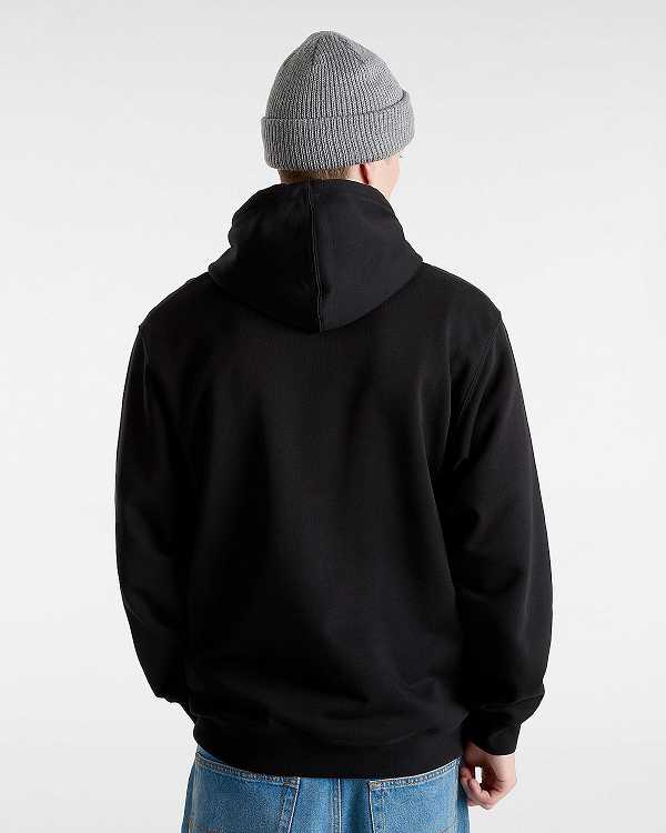 Black Vans Global Line Loose Men Hoodie | VN6087134