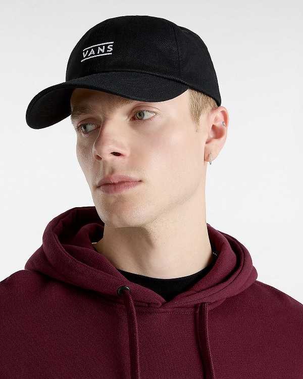 Black Vans Half Box Curved Bill Jockey Unisex Hats | VN9058176
