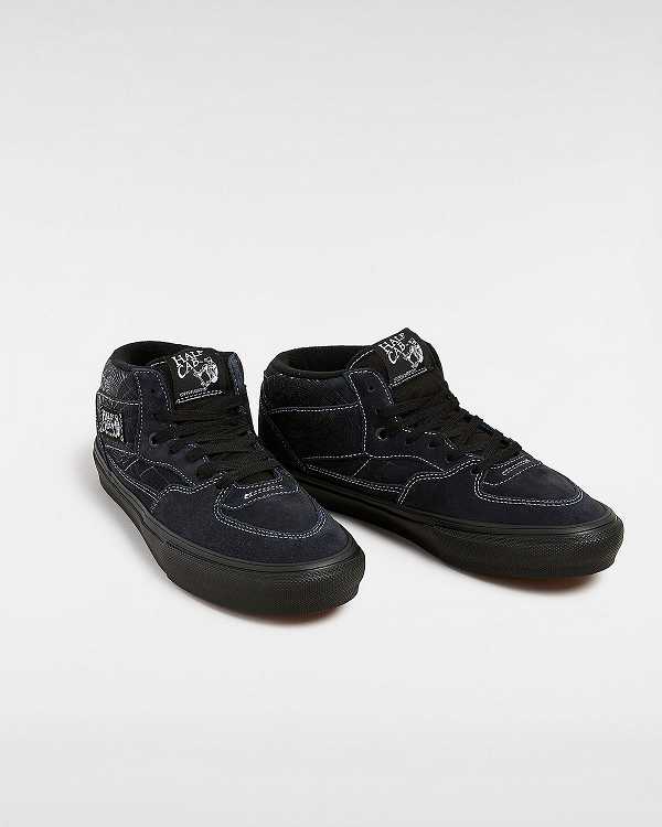 Black Vans Half Cab Web Men Skate Shoes | VN8960432