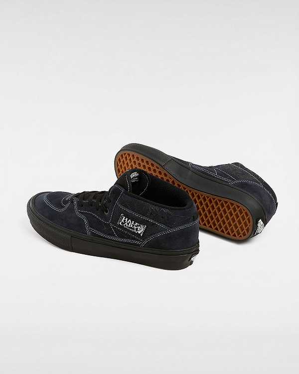 Black Vans Half Cab Web Men Skate Shoes | VN8960432