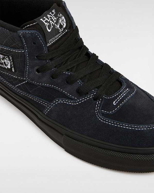 Black Vans Half Cab Web Men Skate Shoes | VN8960432