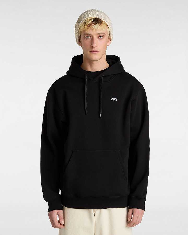 Black Vans Left Chest Embroidered Logo Men Hoodie | VN1306859
