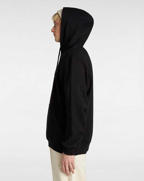 Black Vans Left Chest Embroidered Logo Men Hoodie | VN1306859