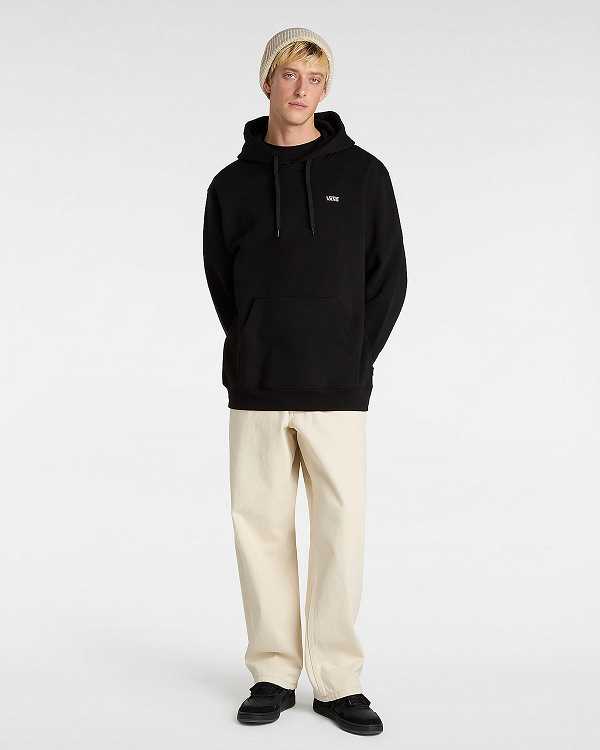 Black Vans Left Chest Embroidered Logo Men Hoodie | VN1306859