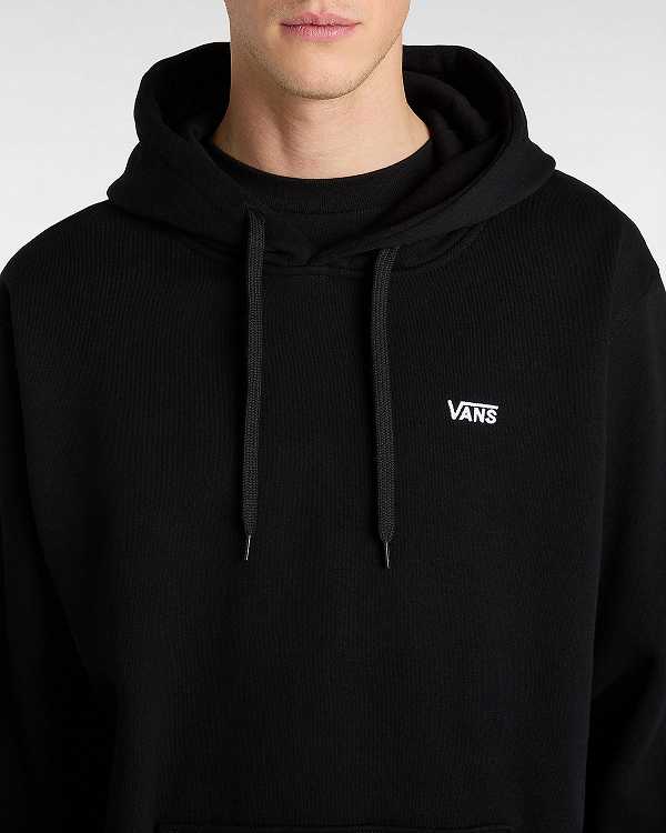 Black Vans Left Chest Embroidered Logo Men Hoodie | VN1306859