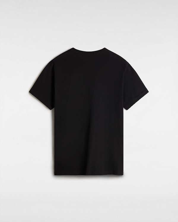Black Vans Left Chest Logo Women T Shirts | VN3052694