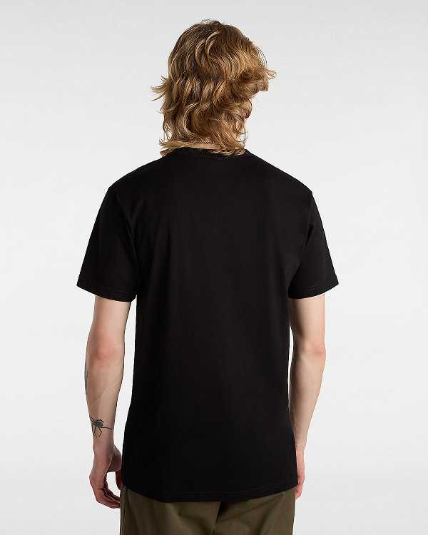 Black Vans Left Chest Logo Women T Shirts | VN3052694