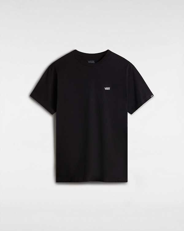 Black Vans Left Chest Logo Women T Shirts | VN3052694