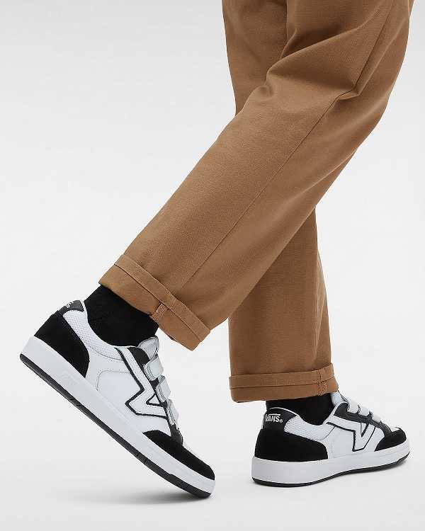 Black Vans Lowland ComfyCush Hook And Loop Men Tennis Shoes | VN5902637