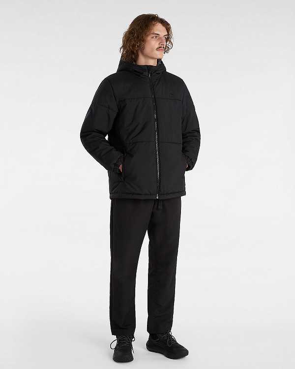 Black Vans MTE Norris Hooded Men Puffer Jacket | VN0935421