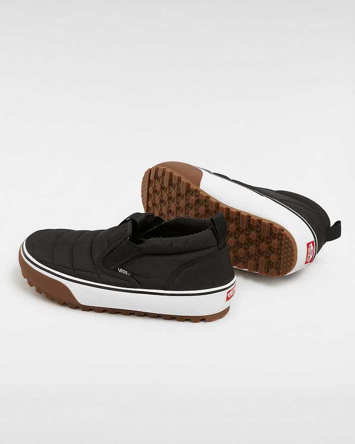 Black Vans MTE Quilted Snow Lodge Slipper Mid Men Slippers | VN6473150