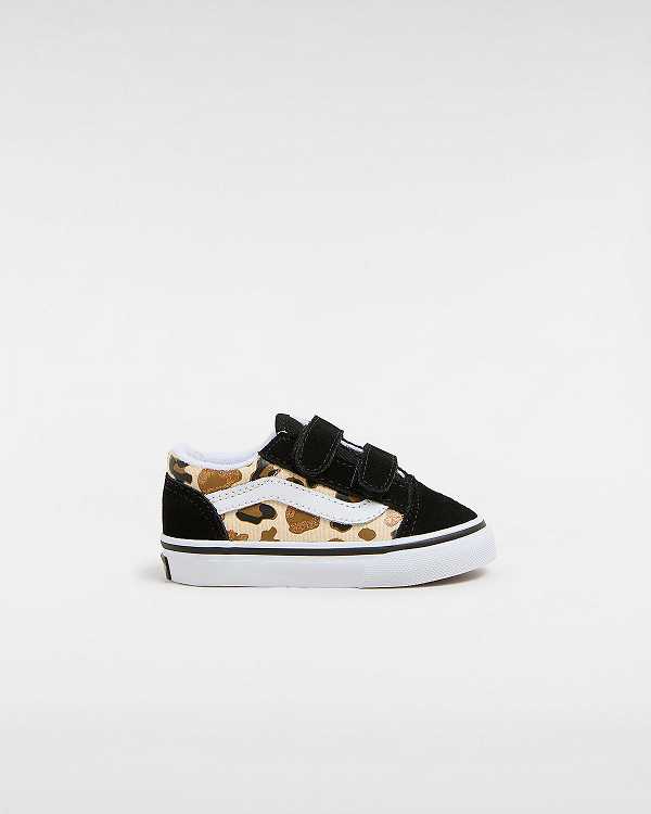 Black Vans Old Skool Hook and Loop Glitter (1-4 Years) Kids\' Sneakers | VN3751489