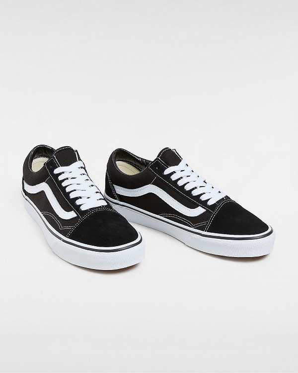 Black Vans Old Skool Wide Fit Men Sneakers | VN9178240