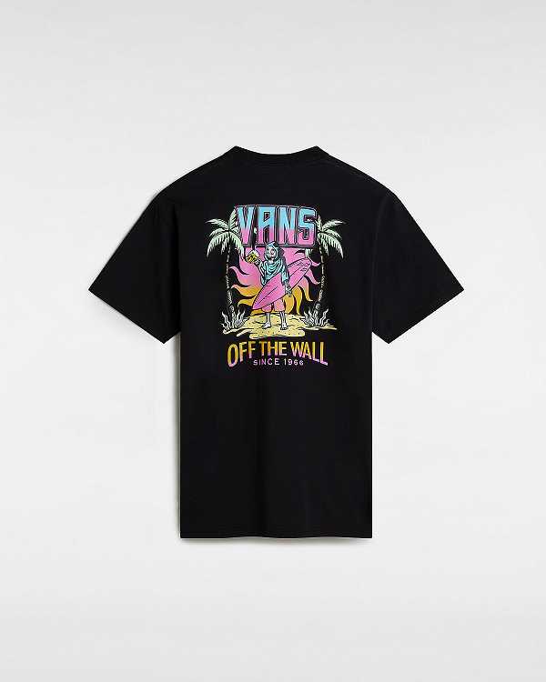 Black Vans Palm Cheers Classic Men T Shirts | VN7243908