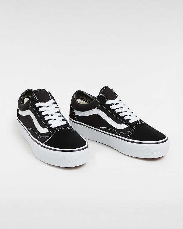Black Vans Platform Old Skool Women Skate Shoes | VN7201683