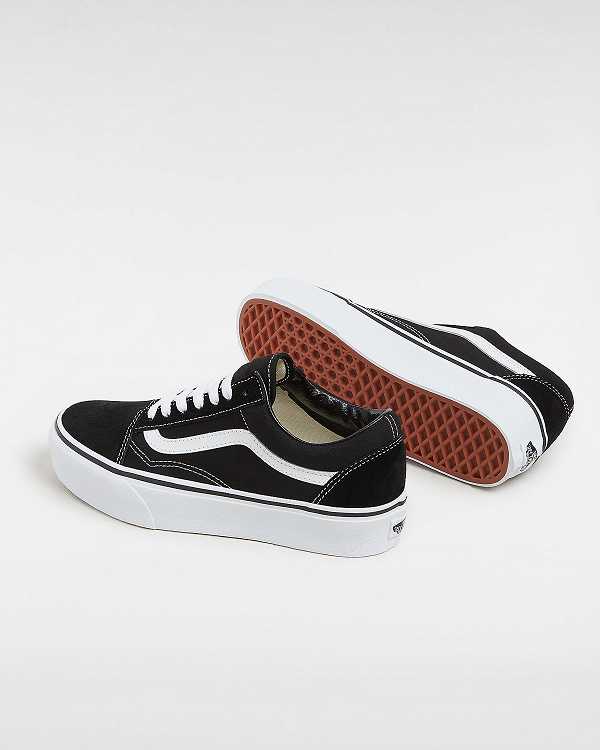 Black Vans Platform Old Skool Women Skate Shoes | VN7201683