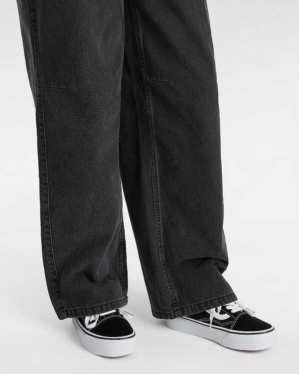 Black Vans Platform Old Skool Women Skate Shoes | VN7201683