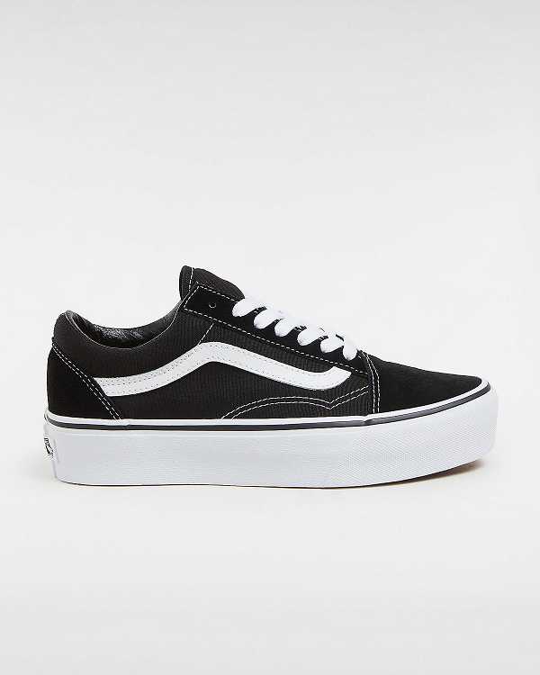 Black Vans Platform Old Skool Women Skate Shoes | VN7201683