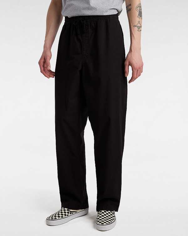 Black Vans Range Baggy Tapered Elastic Waist Men Pants | VN9728430