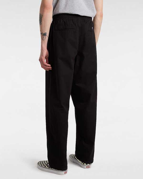 Black Vans Range Baggy Tapered Elastic Waist Men Pants | VN9728430