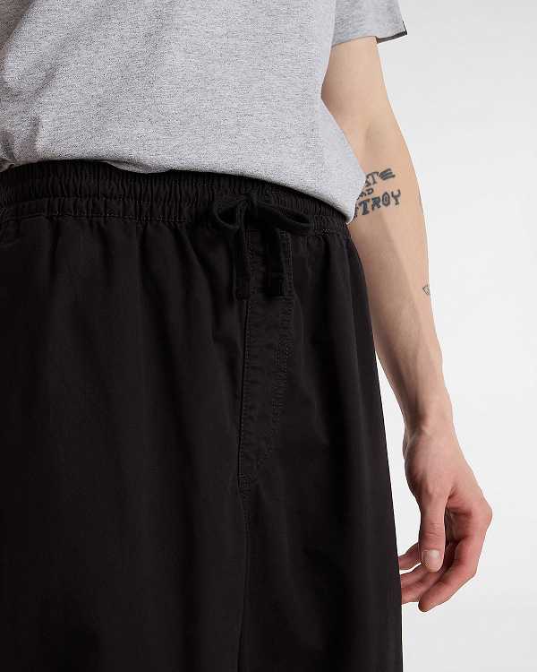 Black Vans Range Baggy Tapered Elastic Waist Men Pants | VN9728430