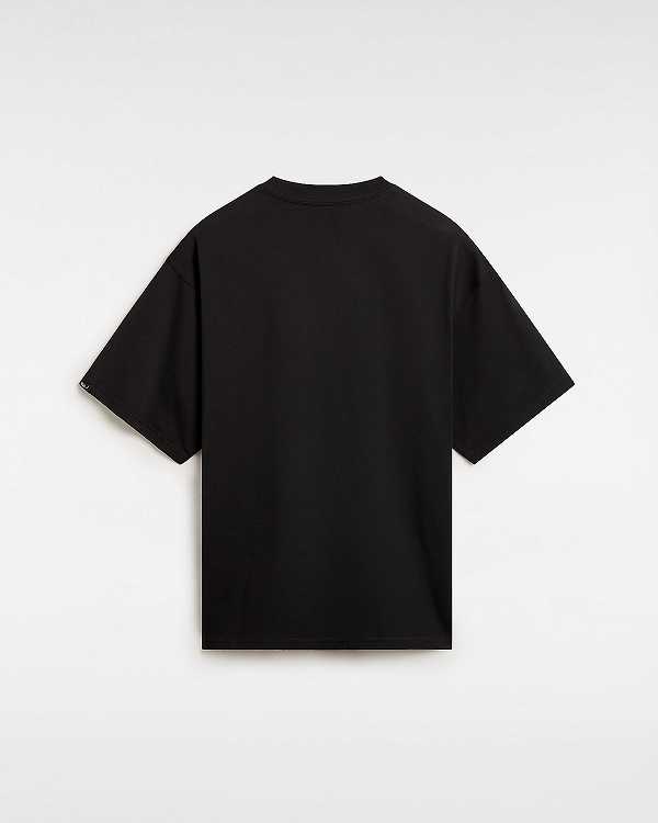 Black Vans Reggie Men T Shirts | VN4521967