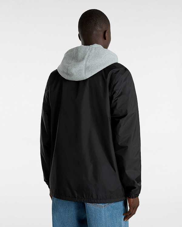 Black Vans Riley II Coach Men Jacket | VN4725031