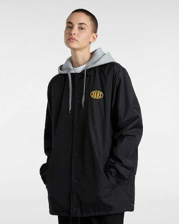 Black Vans Riley II Coach Women Jacket | VN2157864