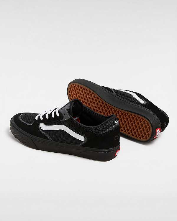 Black Vans Rowley Men Skate Shoes | VN8257390