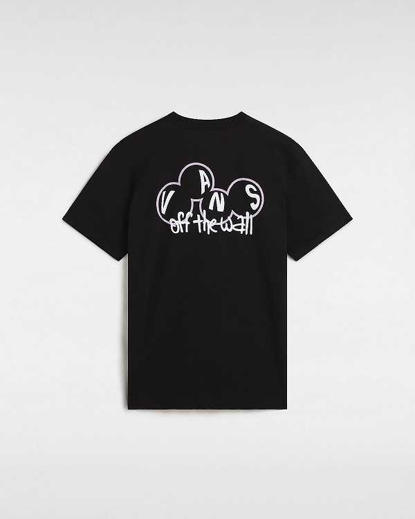 Black Vans Scuttle Men T Shirts | VN8975301