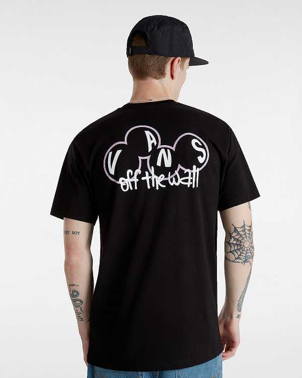 Black Vans Scuttle Men T Shirts | VN8975301