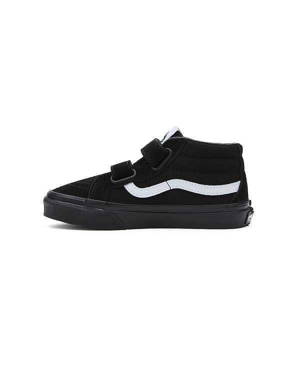 Black Vans Sk8-Mid Reissue Hook and Loop (4-8 years) Kids' Sneakers | VN0471396