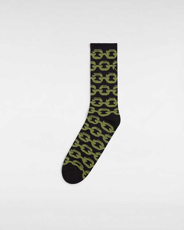 Black Vans Skate Chain Crew (1 Pair) Unisex Socks | VN2781945