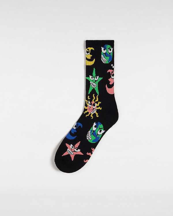 Black Vans Skate Clay Crew (1 pair) Unisex Socks | VN7348290
