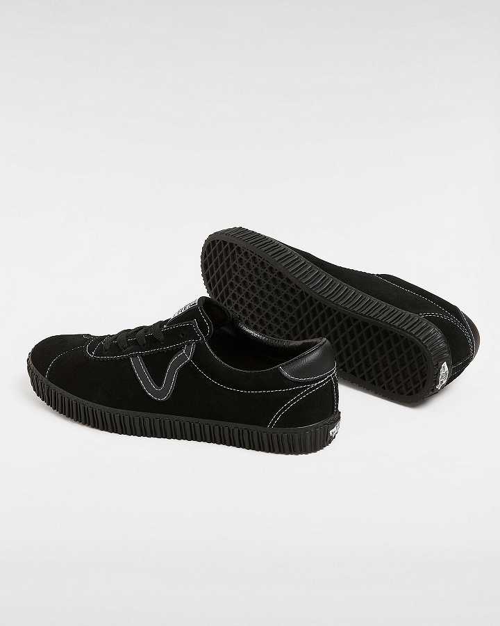 Black Vans Sport Low Creeper Suede Women Sneakers | VN2490561
