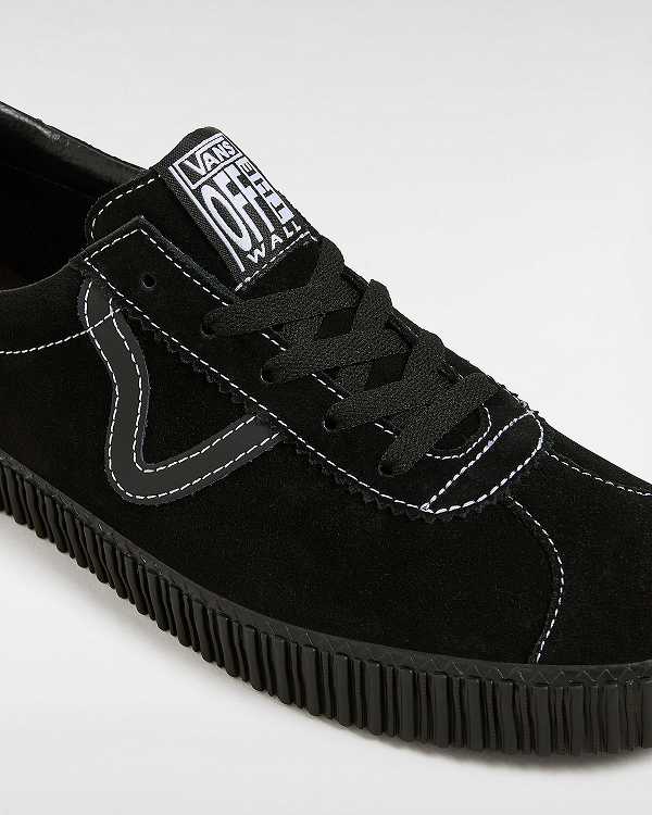 Black Vans Sport Low Creeper Suede Women Sneakers | VN2490561