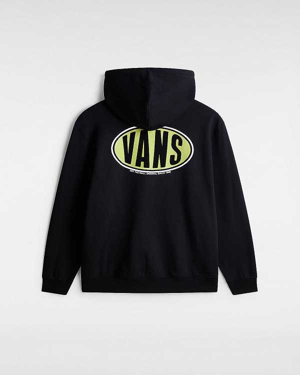 Black Vans Spray On Loose Men Hoodie | VN9718603