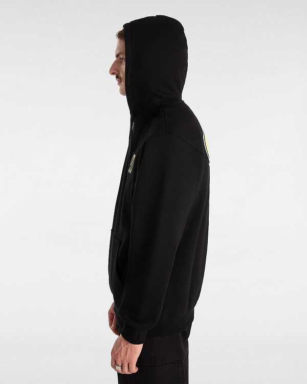 Black Vans Spray On Loose Men Hoodie | VN9718603