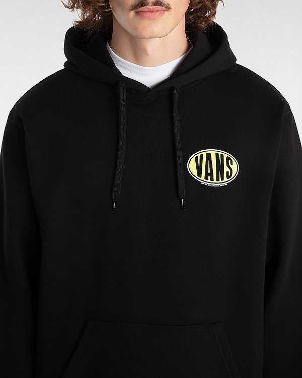 Black Vans Spray On Loose Men Hoodie | VN9718603