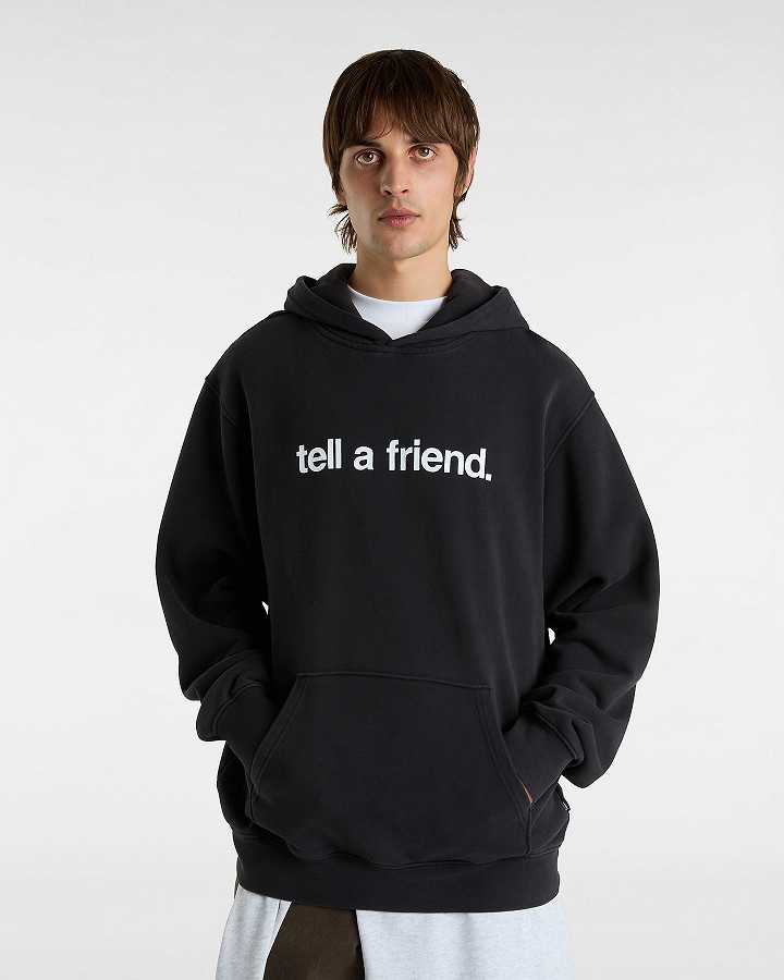 Black Vans Tell a Friend Crew Men Hoodie | VN1069243