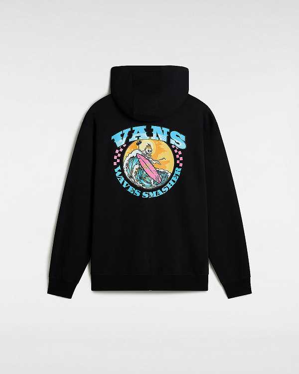 Black Vans True Waves Men Hoodie | VN0273864