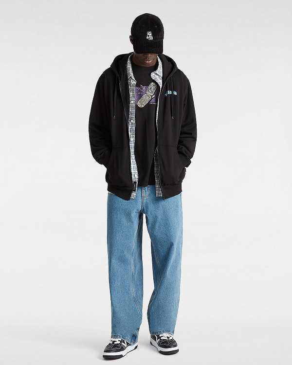 Black Vans True Waves Men Hoodie | VN0273864