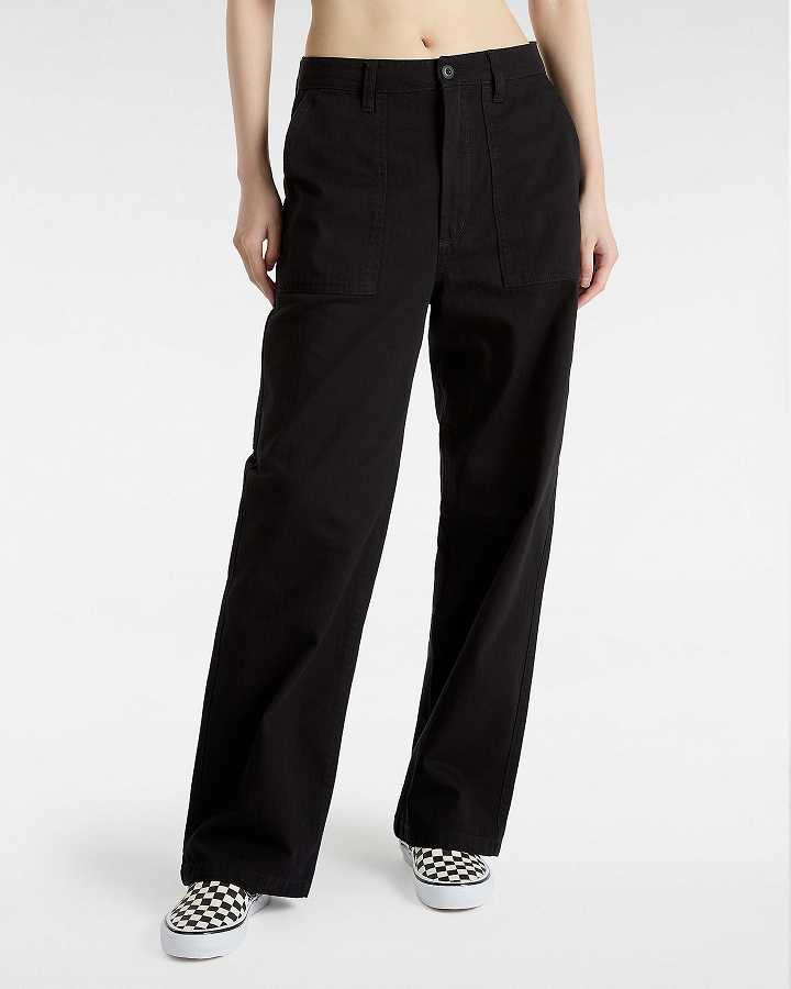 Black Vans Union Relaxed Carpenter Women Pants | VN2568910