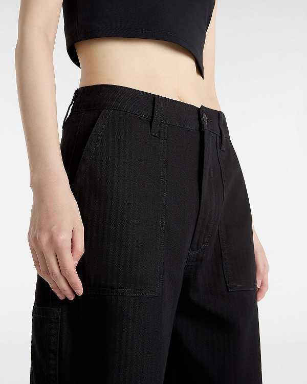 Black Vans Union Relaxed Carpenter Women Pants | VN2568910