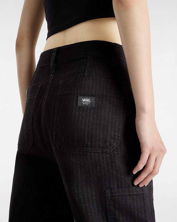 Black Vans Union Relaxed Carpenter Women Pants | VN2568910