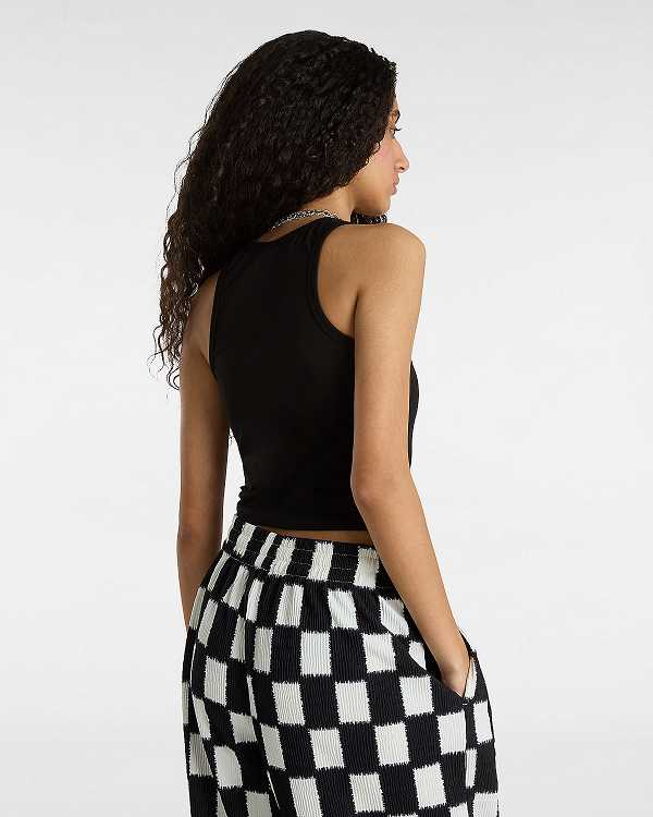 Black Vans Varsity Racer Women Tank Top | VN1385790