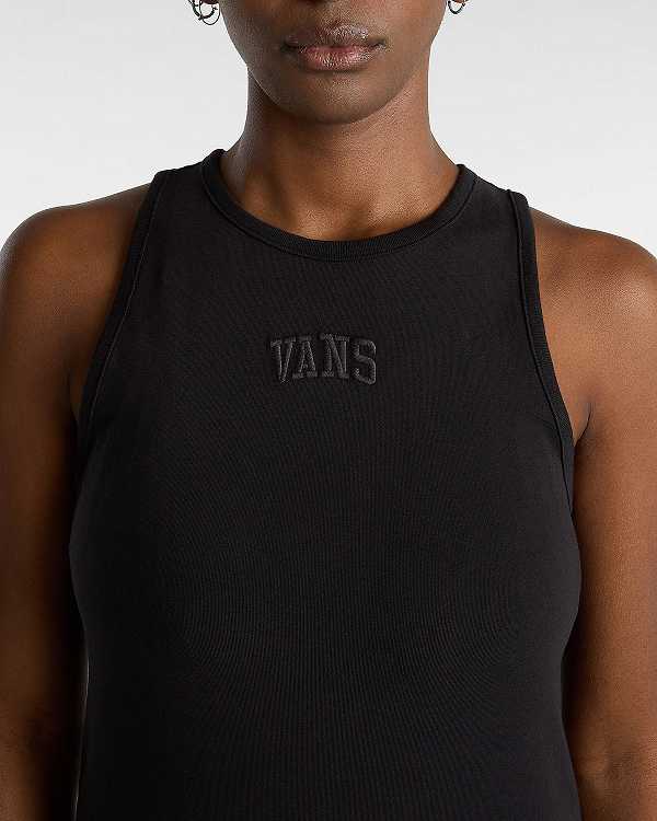 Black Vans Varsity Tank Women Dress | VN6489753